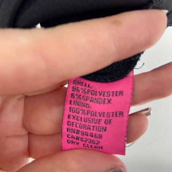 Betsey Johnson Black Short sleeve Necklace Scuba flare Dress Womens 14 - Picture 6 of 8